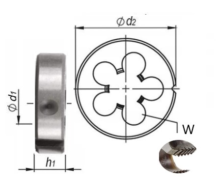 HSS DIE M4x0,70mm + SADA KĽÚČA KĽÚČ