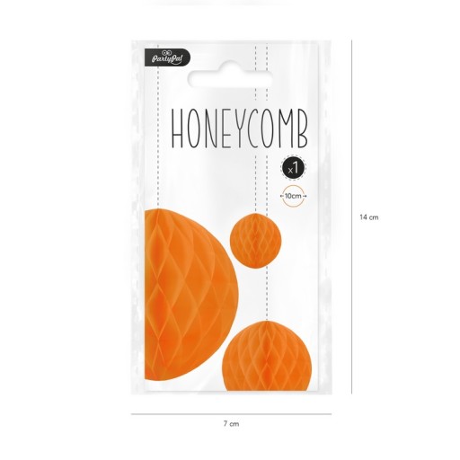 Oranžová halloweenska papierová guľa 10 cm