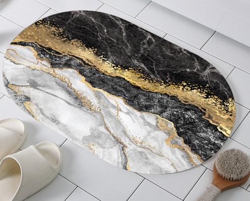 Oválna rýchloschnúca kúpeľňová predložka KOBEREC 75x45