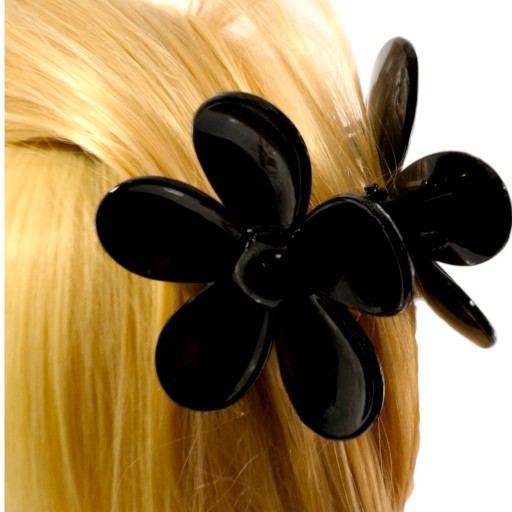 Spona do vlasov Black flower Spona