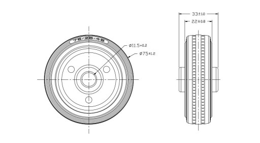 PEVNÉ KOLESÁ GUMOVÉ KOLESÁ VOZÍKOVÉ KOLESÁ OCELOVÝ RÁFEK 75MM 50KG