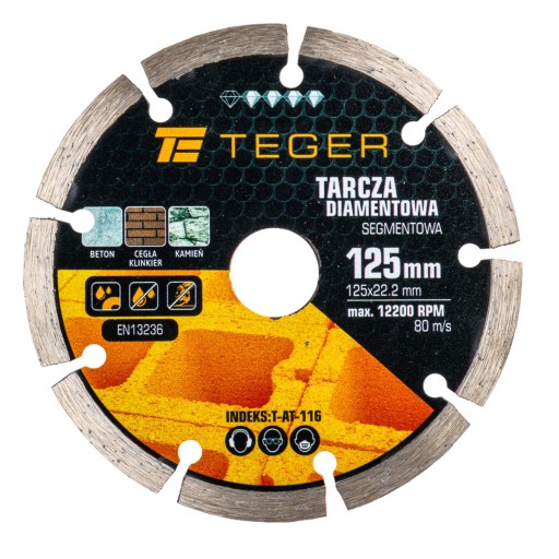 Diamantový kotúč 125x22,23mm na betón TEGER