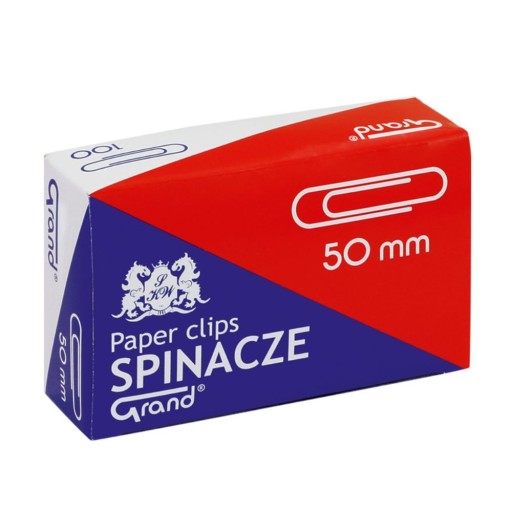 Strieborné kancelárske klipy 50mm GRAND 100KS LARGE