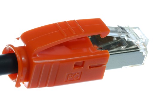 Zástrčka Telegartner RJ45, kategória 6A, oranžový kryt