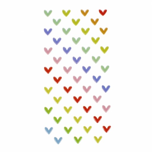 Puffy Hearts Rainbow Sticker Dekorácia 98ks Valentín