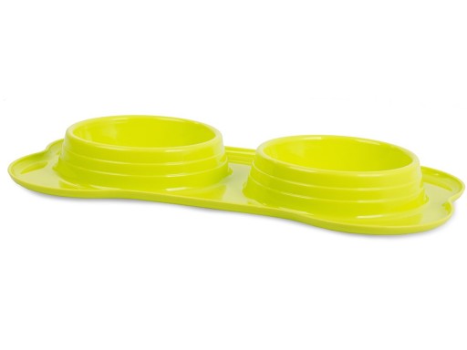 Dvojitá miska na krmivo pre psov a mačky, 0,4 l x 2