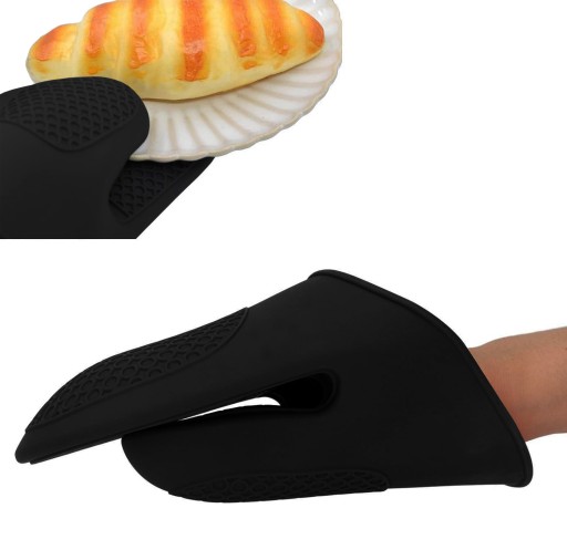 KUCHYŇSKÁ RUKAVICA VEĽKÁ LAPA SILIKÓNOVÁ, ČIERNA