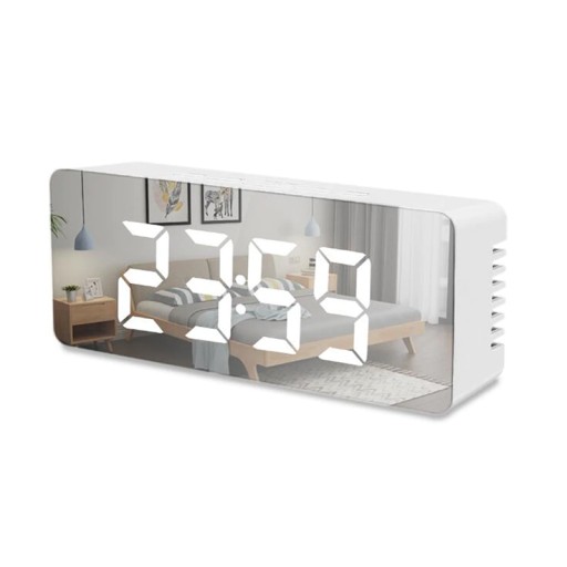 BUDÍK ELEKTRONICKÉ HODINY TEPLOMER ZRKADLO LED