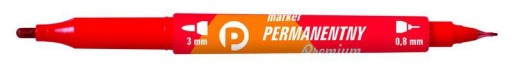 OBOJSTRANNÝ PERMANENTNÝ ZNAČOVAČ 0,8 mm a 3 mm, TETIS PREMIUM, ČERVENÝ