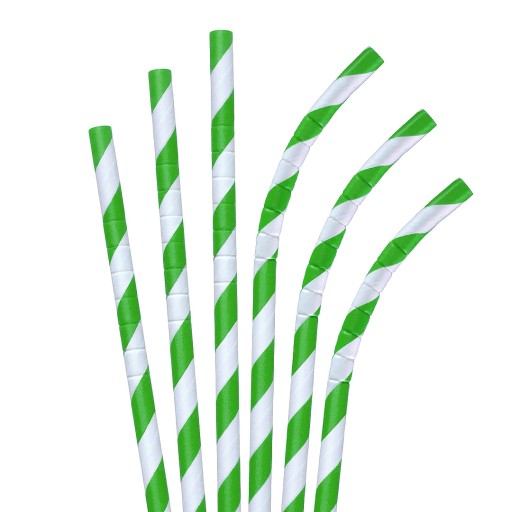 Papierové slamky lámané, zelené ECO, 25 ks.