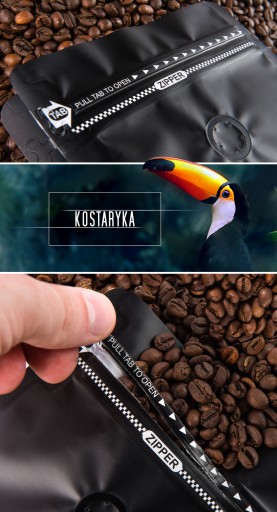 Čerstvo pražené kávové zrná 100% Arabica Costa Rica 50G pre kávovar na espresso