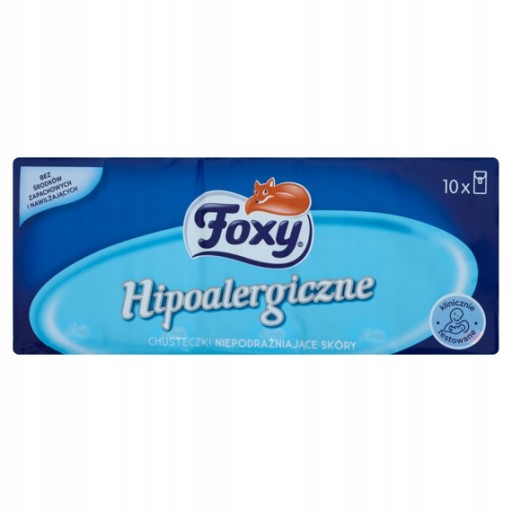 Foxy hypoalergénne neparfumované vreckovky, 3 vrstvy. 10 ks.