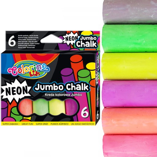 Chodníková krieda COLORINO JUMBO neónová 6 kusov
