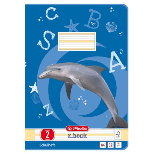 A4 32k zošit na učenie písať, úroveň 2, linajkový x.book 80g HERLITZ