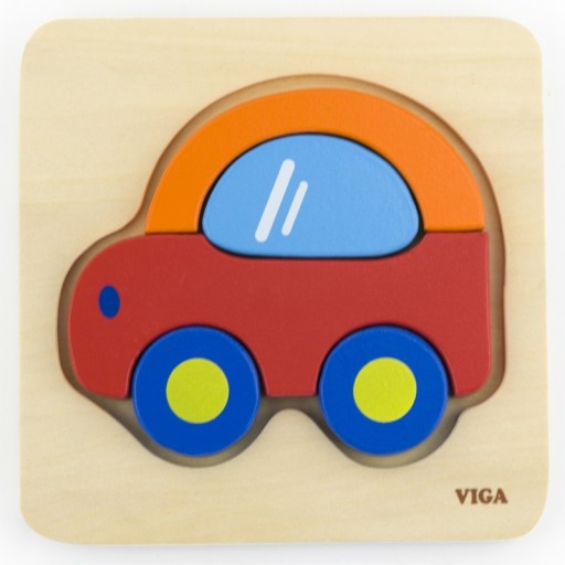 Drevené bábätko prvé puzzle auto Viga 50172