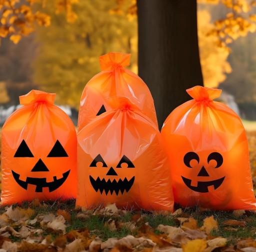 LISTOVÉ TAŠKY Tekvice HALLOWEENSKÉ DEKORÁCIE 3 ks