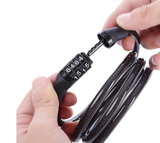 Špirálový zámok na bicykel, zabezpečenie kódom 1