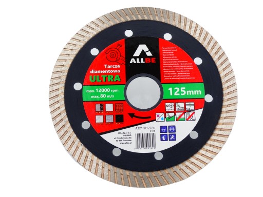 Diamantový kotúč na železobetón, keramiku, Allbe kocky tenké 125 mm