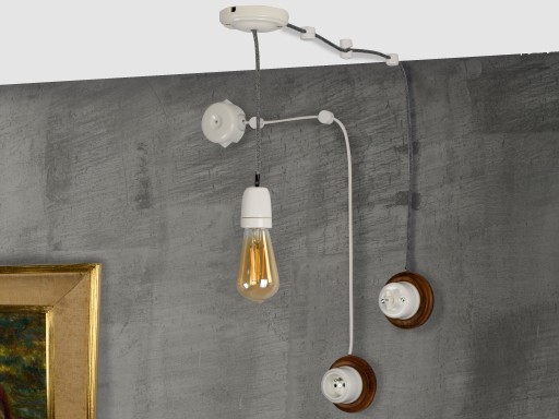 RETRO LOFT KÁBLOVÝ HÁK KERAMICKÝ 20x30mm BIELY