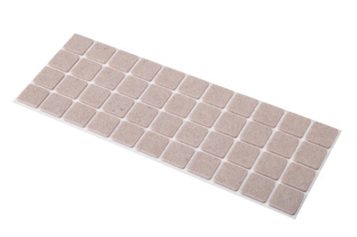PODLOŽKY PLSTENÉ 20x20mm SQUARE béžové 44 ks