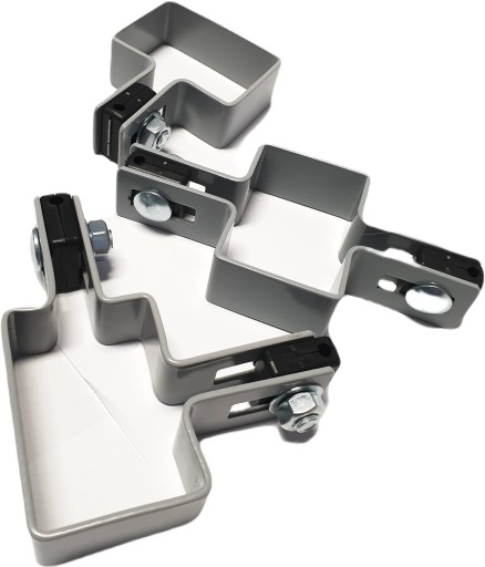 Sivá RAL 7040 rohová príchytka pre stĺpik 60x40 / 40x60 priemer panelu 4 mm