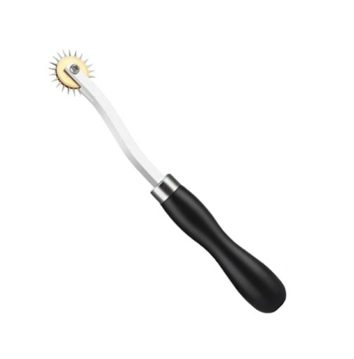 Kožené šijacie koliesko. 3,5 mm pod švom. Čierna rukoväť