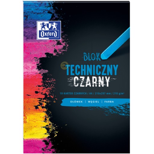 A4 OXFORD TECHNICAL BLOCK 10 listov ČIERNA 210g