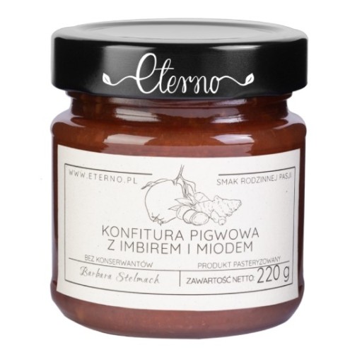 ETERNO Dulový džem so zázvorom a medom bez konzervantov 220 g