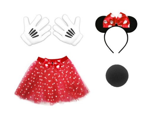 SUKŇA MINNIE MOUSE, SÚPRAVA PÁSKOV FUCHSIA