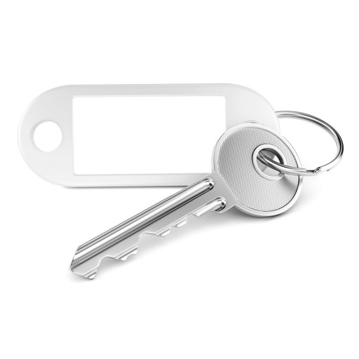 Identifikátory 009023 D.PRÍVESOK KĽÚČA RECT WHITE 10 ks