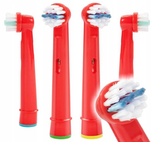 4x NÁHRADNÁ HLAVICE NA KEFKU ORAL-B RED PRE DETI