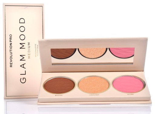 REVOLUTION MAKEUP PALETTE GLAM MOOD HIGHLIGHTER BRONZER RUŽOVÁ
