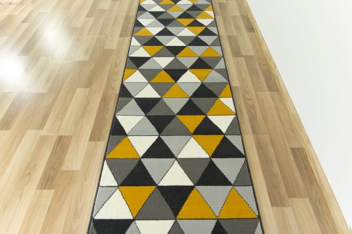 šírka 60 cm GEOMETRICKÝ KOBEREC LUNA HORČICOVÁ SIVÁ TROJUHOLNÍKY