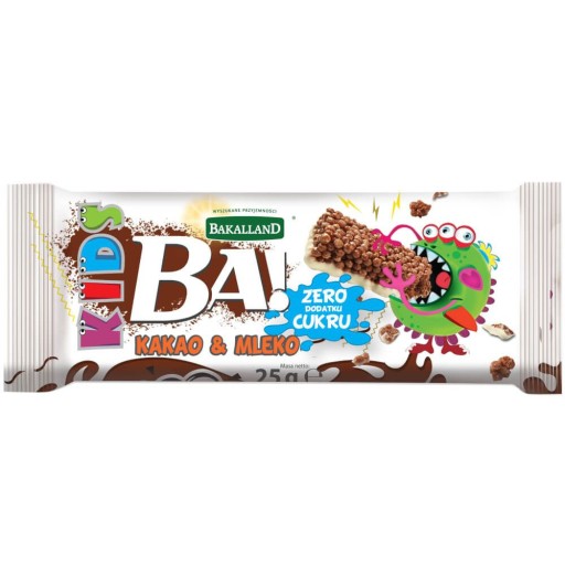 BAKALLAND BA! KAKAOVÉ GULIČKY A MLIEČNA TYČINA 25G