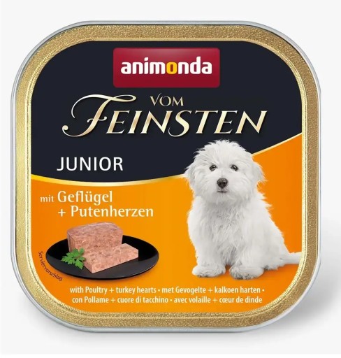 ANIMONDA Vom Feinsten Junior hydinové a morčacie srdce 150g