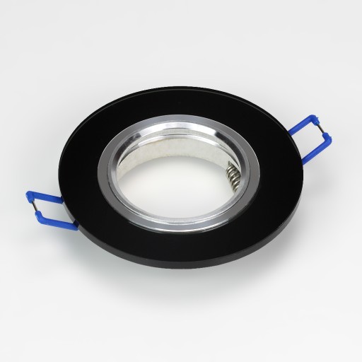 SET okrúhle sklenené svietidlo ČIERNA + LED GU10 7W