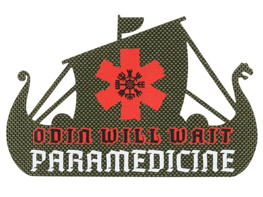 Nášivka na suchý zips VIKING EVAC M-TAC DRAKKAR LOĎ PARAMEDYK MORALE ZELENÁ