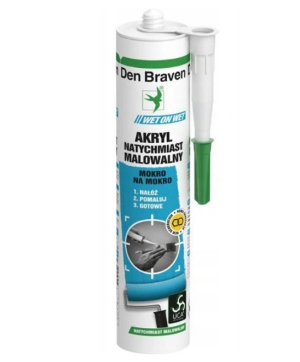 Den Braven Acrylic okamžite natierateľný mokrým bielym mokrým na mokro 300 ml