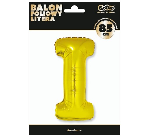 Balón Písmeno I Písmeno Meno Abeceda zlatá 89 cm