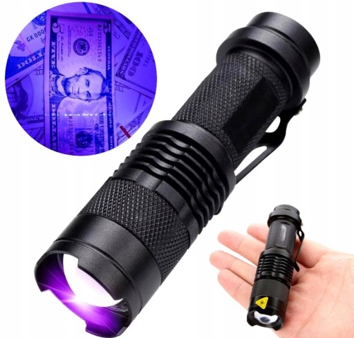 Tester UV Baterka Detektor LED dióda Tester diód BANKNOTE Amber Moč