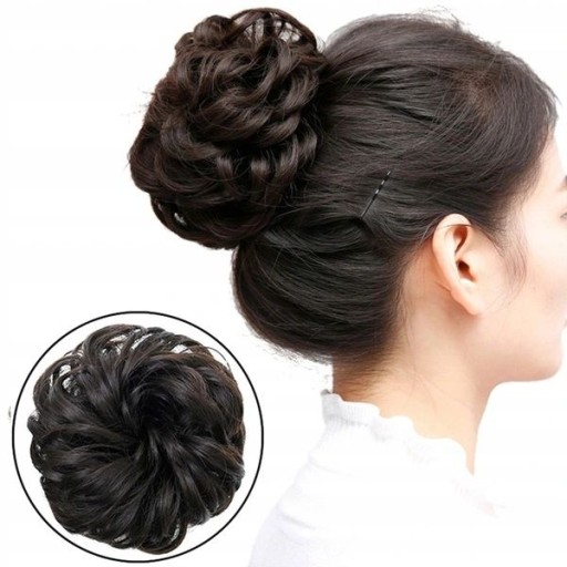 MESSY BUN RUB NA VLASY, SUPER KVALITA, ČIERNA