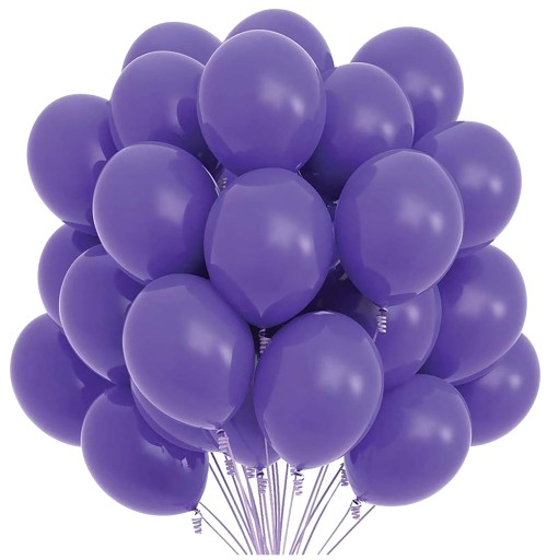 MATNÉ FIALOVÉ BALÓNY 27CM XXL SADA 50 KS