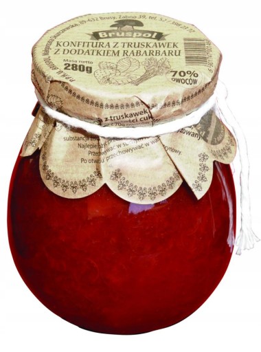 Jahodovo-rebarborový džem 280g BRUSPOL