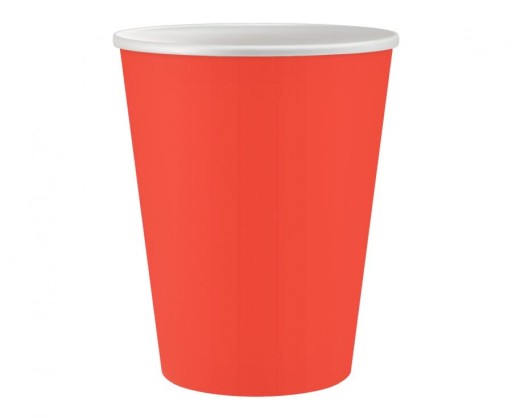 ČERVENÉ papierové kelímky 250ml, 6 ks