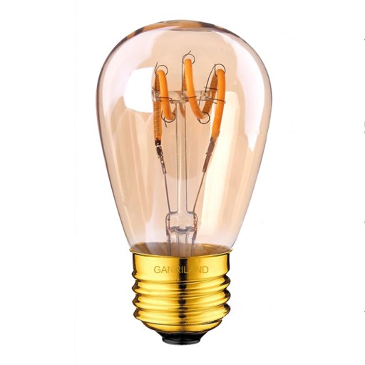 LED žiarovka E27 S14 0,5W jantárová girlandová špirála
