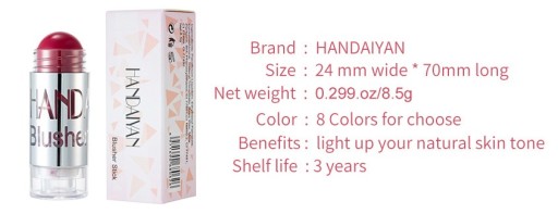 Zvýrazňovač tváre Púdrová lícenka Bronzer Cream Stick Blusher #7