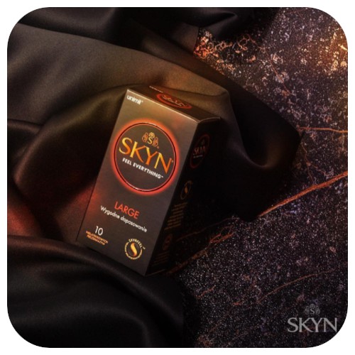 SKYN LARGE 10 ks KONDÓMY Hladké mäkké bez latexu Veľkosť XL