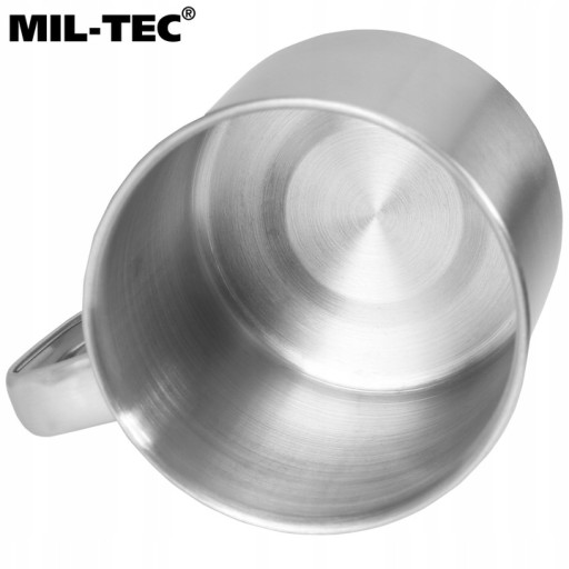 Nerezový turistický vojenský hrnček Mil-Tec 500 ml