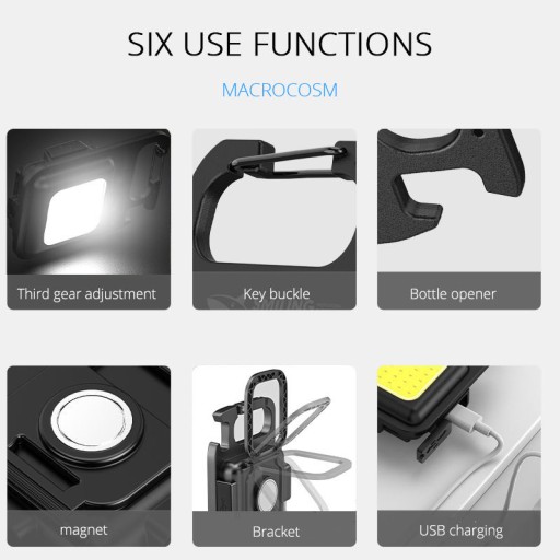 Mini vrecková baterka na kľúče LED COB USB 6W