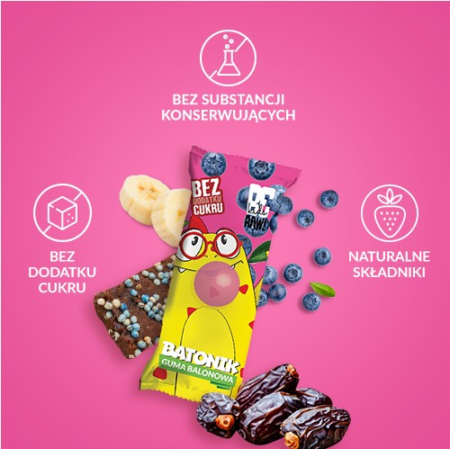 Ovocná tyčinka pre deti BeRAW Kids Žuvačka bez pridaného cukru 6x25g